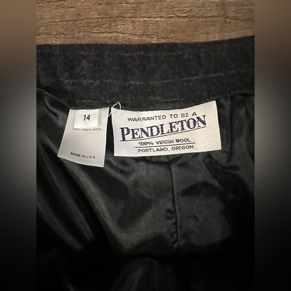 Vtg Pendleton Virgin Wool High Rise Pin Striped Lined Pants Women Size 14 USA D1 - Picture 5 of 11